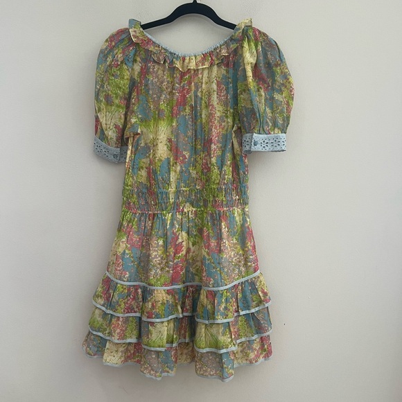 LoveShackFancy Multicolor Ruffle Mini Dress - Picture 11 of 16